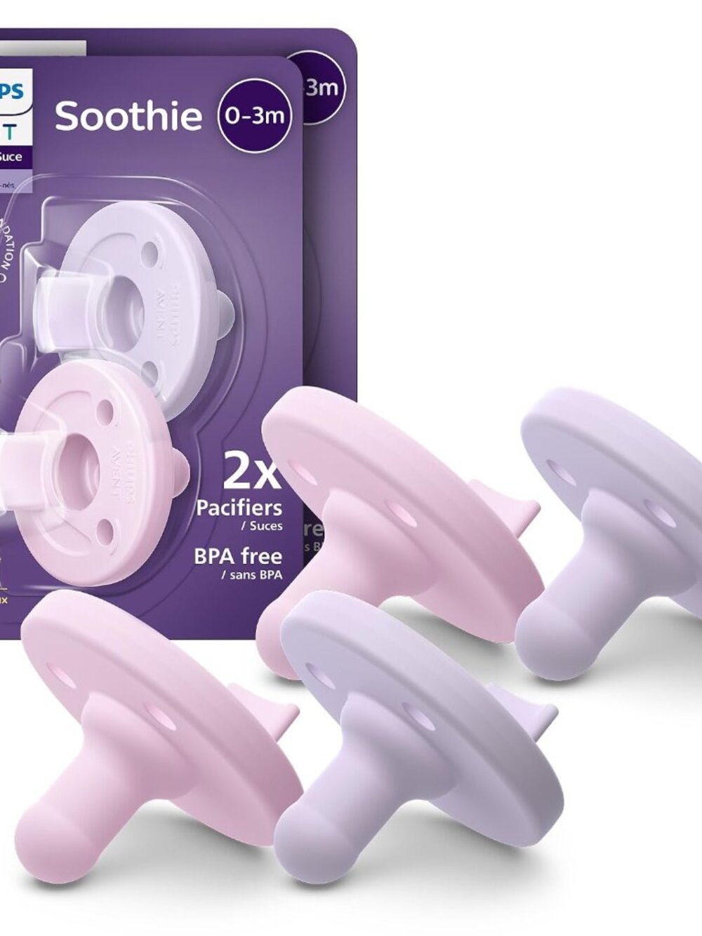 Soothie Baby Pacifier for 0-3 Months, BPA-Free, 4-Pack